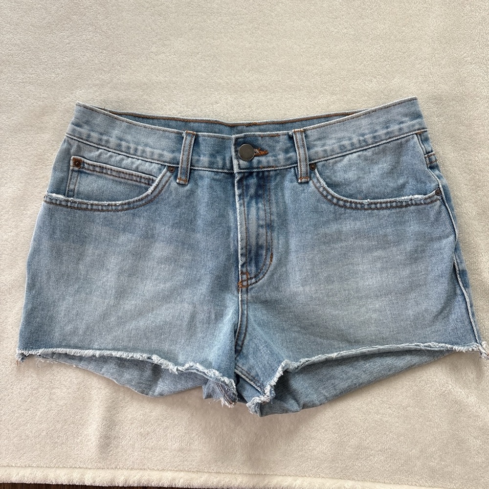 Billabong Cut-Off Low Rise Mini Jean Shorts Size 27